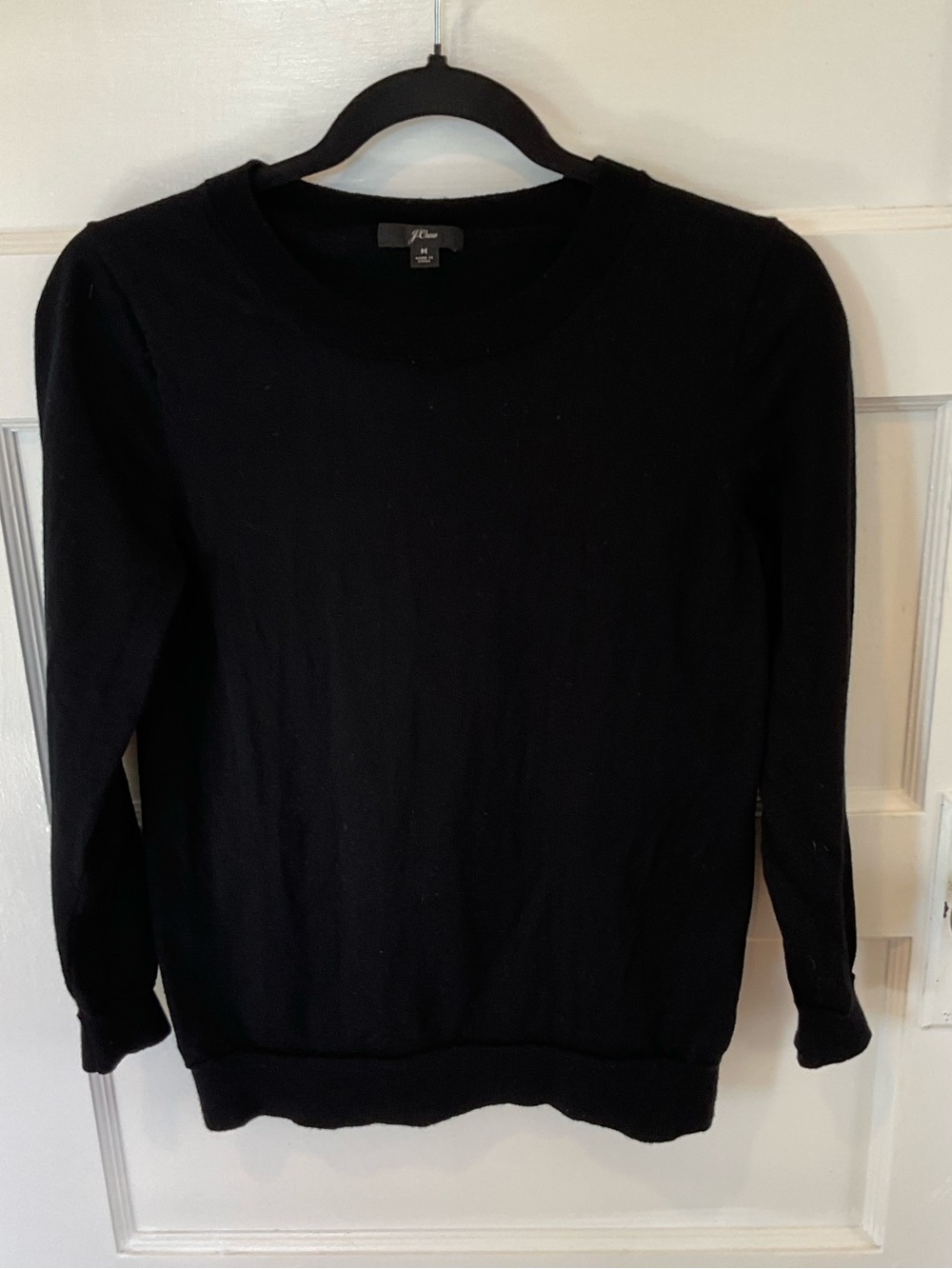 J. Crew Black Crewneck Sweater - Classic Lightweight Knit
